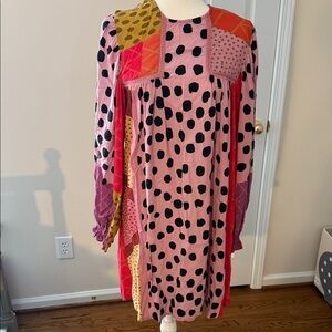 Vibrant Long Sleeve Polka Dot Dress